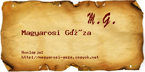 Magyarosi Géza névjegykártya