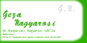 geza magyarosi business card